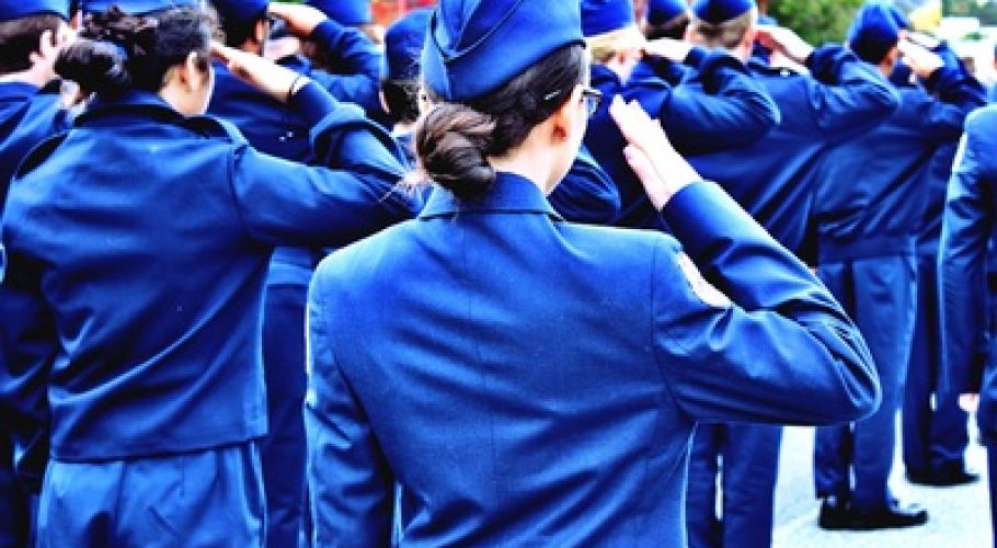 At attention